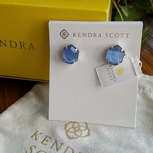 Kendra Scott TAYLOR Earrings Light Blue Silver